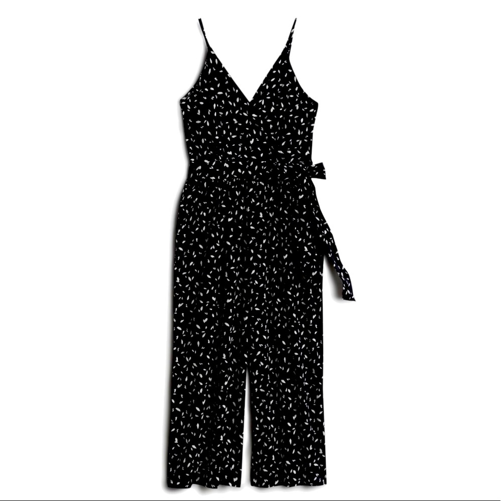 Kaleigh Knit Crop Pattern Jumpsuit Tie Waist